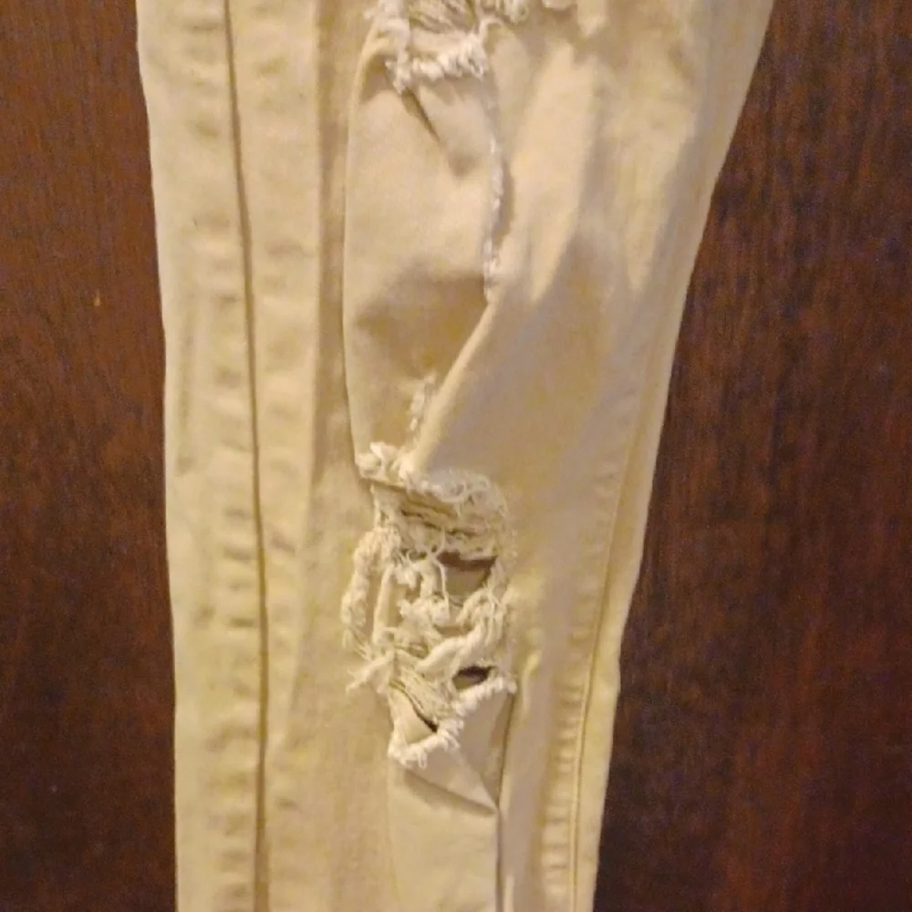 Fashion Nova Men Khaki Distressed Skinny Jeans Size 34